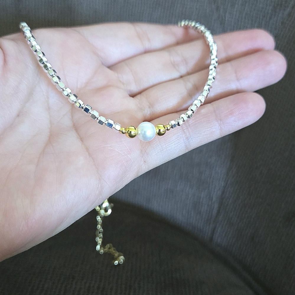Iris & Lily Freshwater Pearl and Silver🤍 Blocks Necklace- NWT - Picture 11 of 16